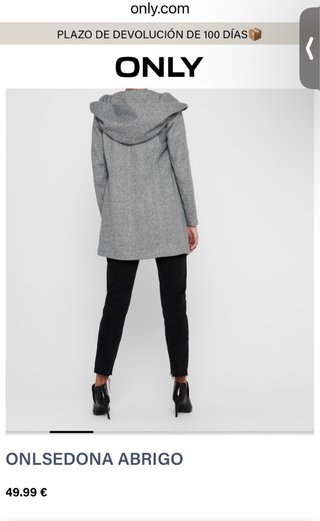 Abrigo gris ONLY con capucha