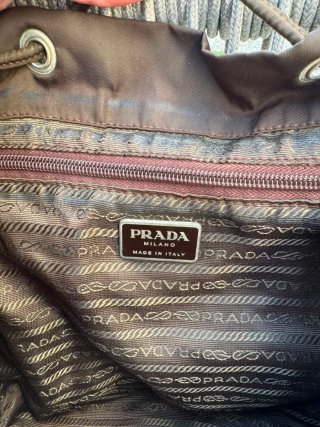 Mochila Prada Vela Tessuto Nylon Marrom