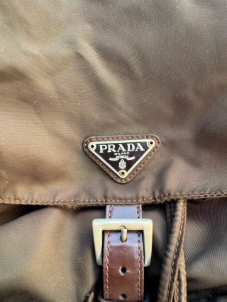 Mochila Prada Vela Tessuto Nylon Marrom