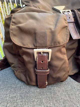 Mochila Prada Vela Tessuto Nylon Marrom