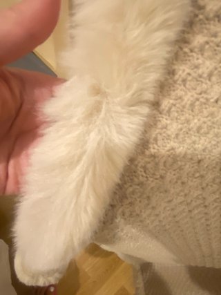 Precioso Chaleco lana beige con pelo mujer