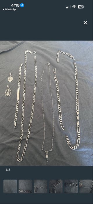 Cadenas y Dijes de Plata italy 925 Pulsera  Hombre