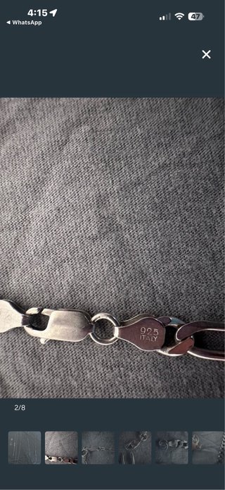 Cadenas y Dijes de Plata italy 925 Pulsera  Hombre