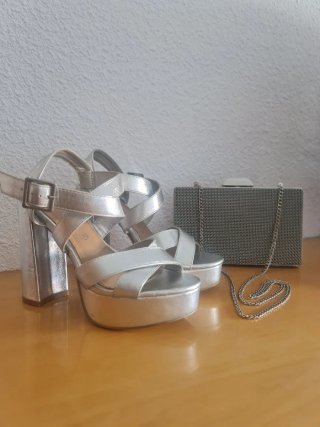 Sandalias Marypaz y Bolso Sfera Plata