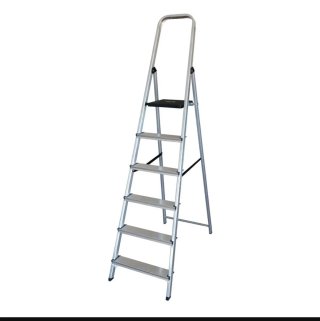Escalera aluminio 6 peldaños 2.20m plegada