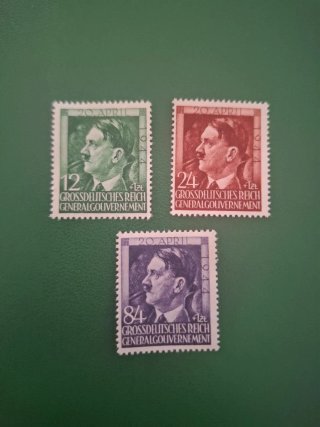 3 Sellos Hitler 20 Abril 1944. 55 cumpleaños