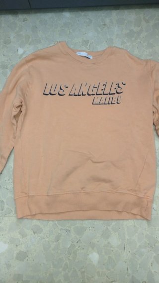Sudadera ZARA Los Angeles Malibu Naranja T10
