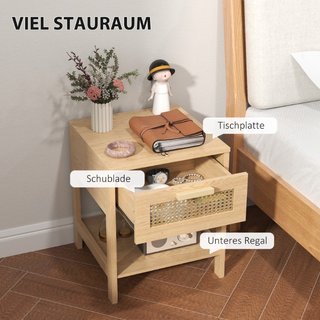 Nachttisch, Nachtschrank, Beistelltisch mit Schubl