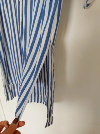 Vestido Anany Rayas Flores Bordadas