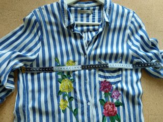 Vestido Anany Rayas Flores Bordadas
