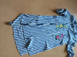 Vestido Anany Rayas Flores Bordadas