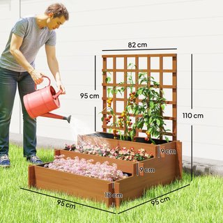 Cama con ayuda de escalada, caja de flores de 3 pa