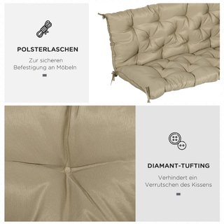 3 Sitzer Bankauflage 150x98x8 cm Bankkissen mit Bä