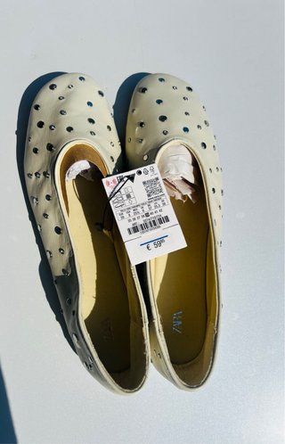 Bailarinas Zara Piel Tachuelas Talla 39