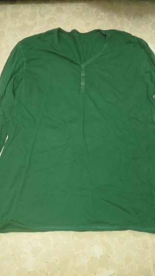 Camisa verde manga larga talla 15-16