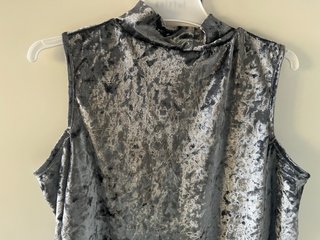 Vestido Talla Única Gris Terciopelo