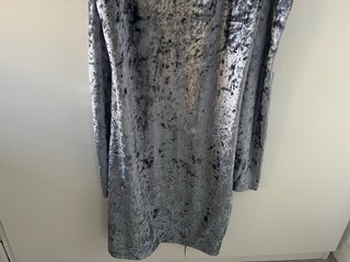 Vestido Talla Única Gris Terciopelo