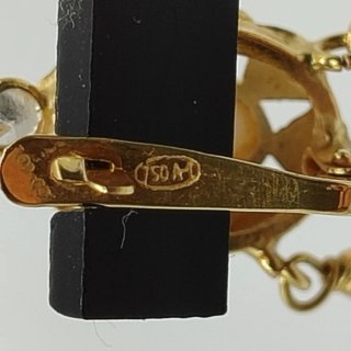 00742 PENDIENTES TIPO CORAL BALNCO DE ORO DE 18K