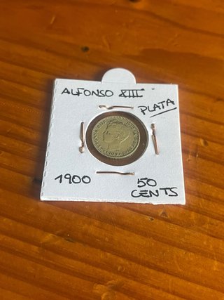 Moneda Alfonso XIII 50 Céntimos Plata 1900