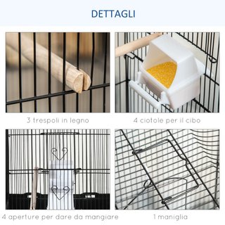 Gabbia per Uccelli in Metallo e Plastica con Tresp