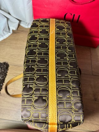 Bolso Tote Carolina Herrera Marrón y Dorado