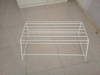 Banco zapatero metálico blanco