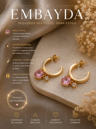 Pendientes Aro Corazón con Circonitas