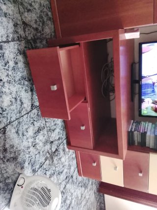 Mueble TV madera 2 cajones + consola