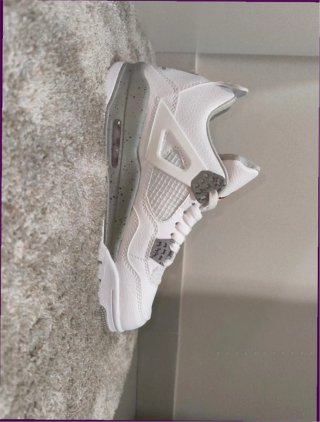 Air Jordan 4 Gris Blanco Talla 45
