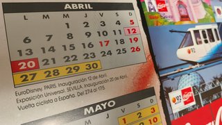 Calendario de pared Coca Cola 1992 Vintage