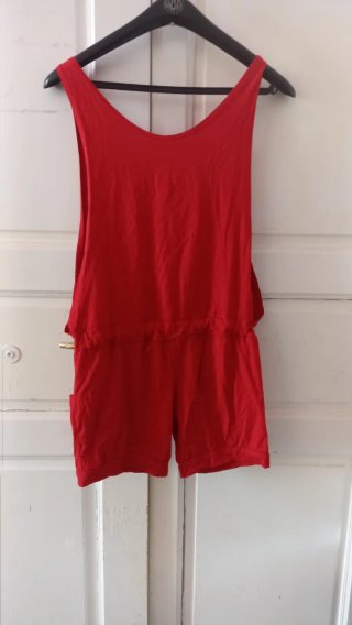 Tuta corta Adidas donna rossa