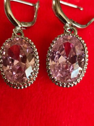 Pendientes circonitas rosa