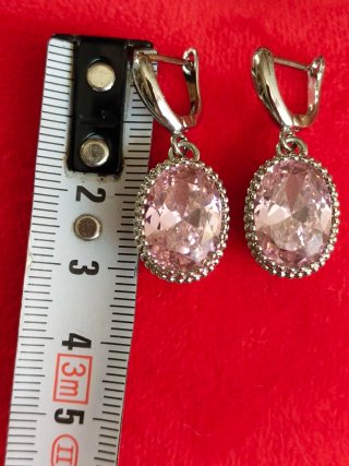 Pendientes circonitas rosa