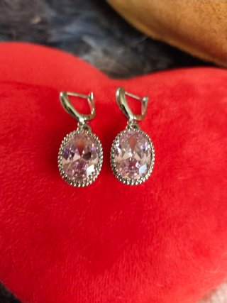 Pendientes circonitas rosa