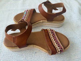 Sandalias de cuña estilo boho/étnico, talla 36