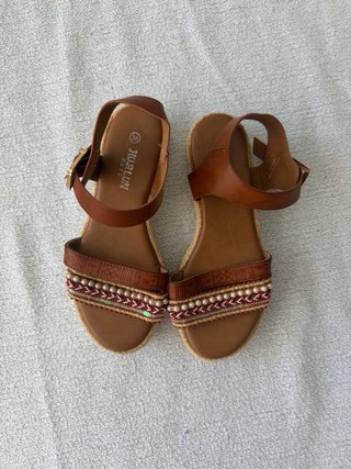 Sandalias de cuña estilo boho/étnico, talla 36