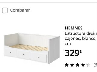 Estructura Diván HEMNES Blanco Se entrega desmonta