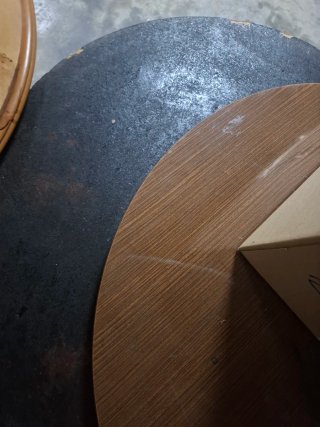 Mesa redonda madera y metal