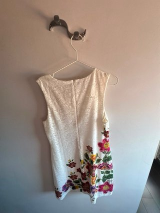 Vestido Desigual Blanco Estampado Floral