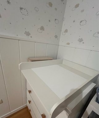 Cambiador bebé WOLTU 60x80cm MDF Blanco