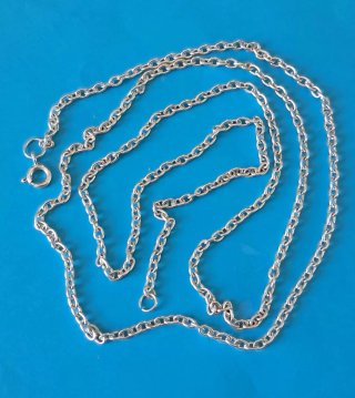 Cadena Plata Ley Maciza 82cm