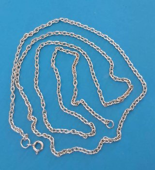 Cadena Plata Ley Maciza 82cm