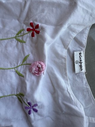 Vestido blanco niña bordado flores