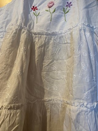 Vestido blanco niña bordado flores