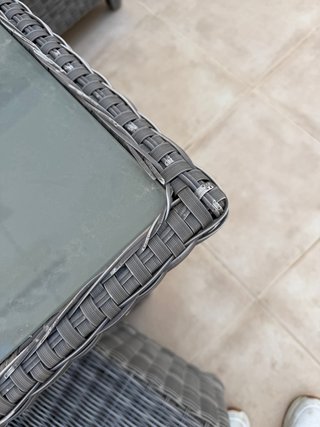 Conjunto Rinconera Jardín Ratán Gris