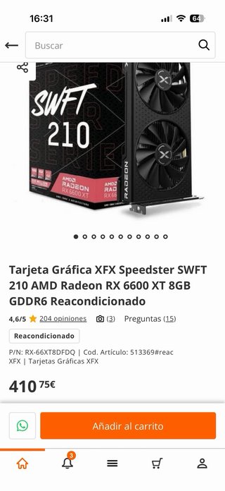 XFX Speedster SWFT 210 RX 6600 XT 8GB