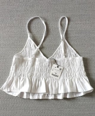Top Zara Blanco Talla L - Nuevo con etiqueta