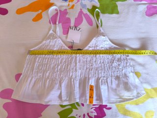 Top Zara Blanco Talla L - Nuevo con etiqueta