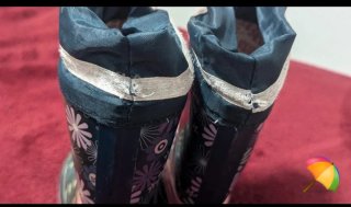 Botas de agua niña azul flores y lunares n°27
