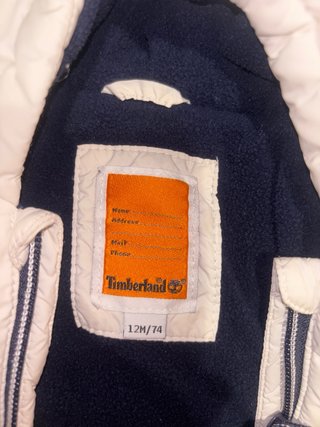 Buzo alcochado blanco para frio y nieve Timberland
